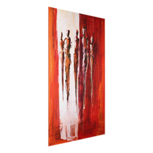 Tavlor abstrakt Petra Schüßler - Five Figures In Red 01