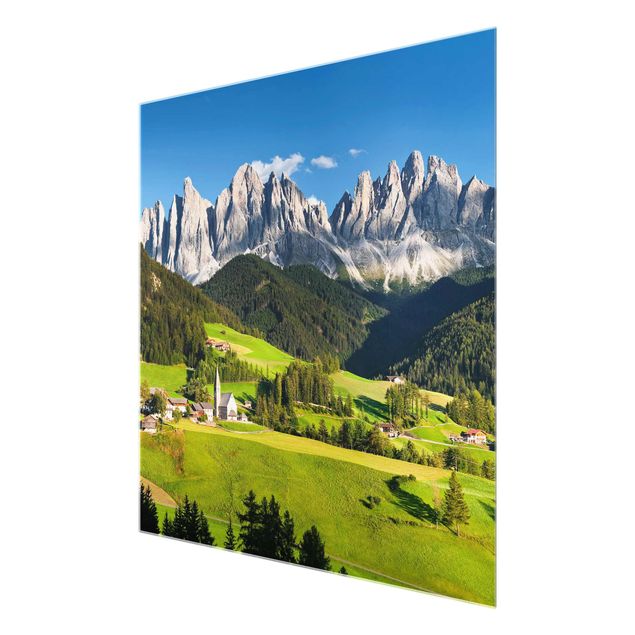 Glastavlor landskap Odle In South Tyrol