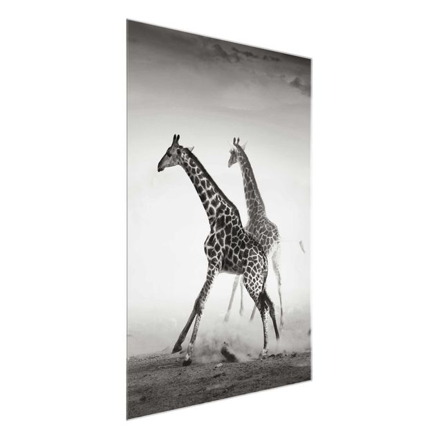Glastavlor djur Giraffe Hunt