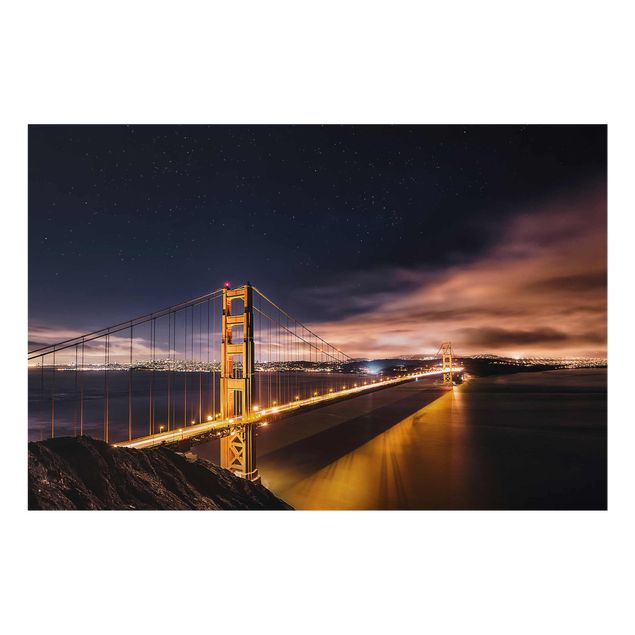 Tavlor svart Golden Gate To Stars