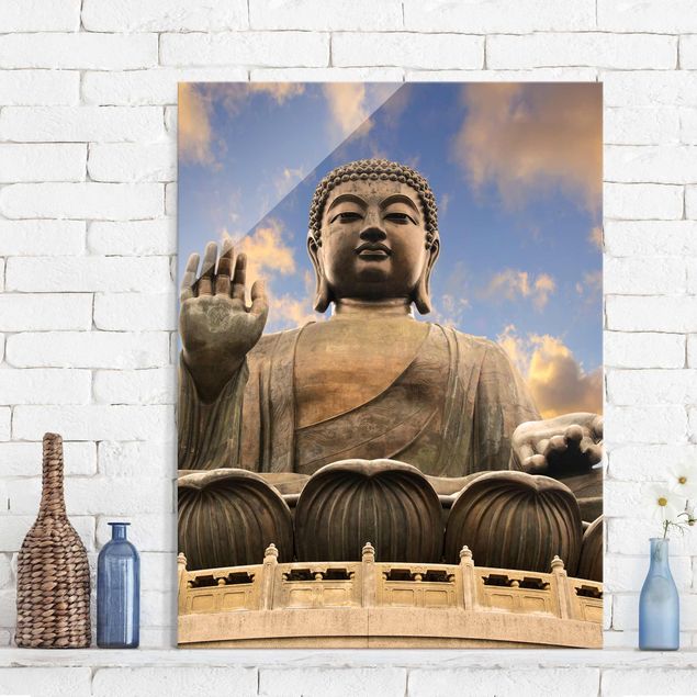 Glastavlor andlig Big Buddha
