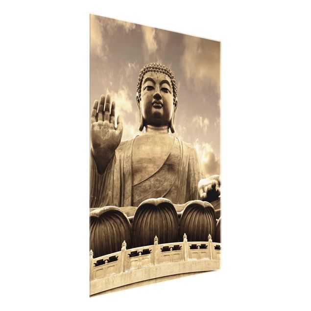 Tavlor modernt Big Buddha Sepia