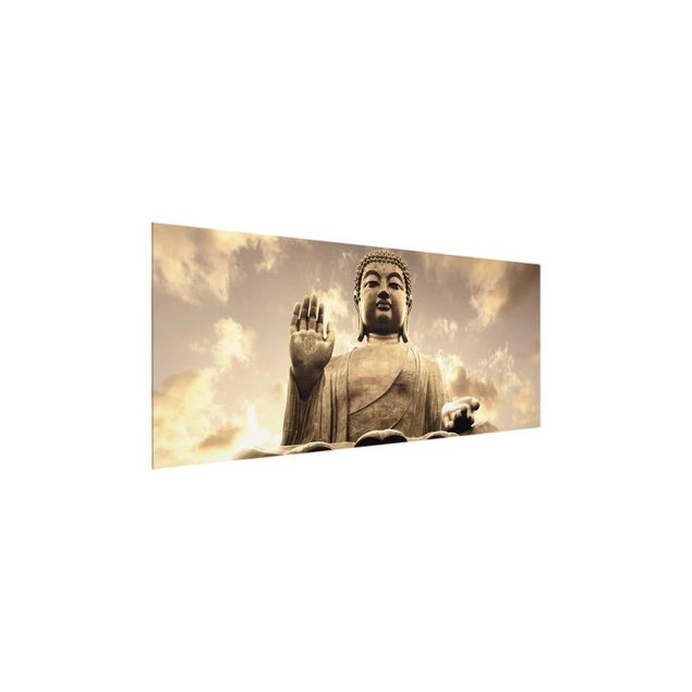 Tavlor modernt Big Buddha Sepia