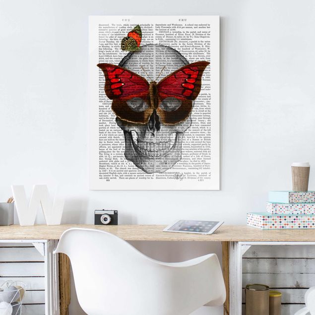Glastavlor ordspråk Scary Reading - Butterfly Mask