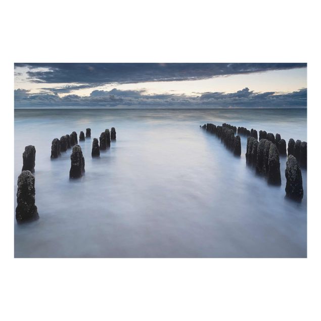 Glastavlor stränder Old Wooden Posts In The North Sea On Sylt