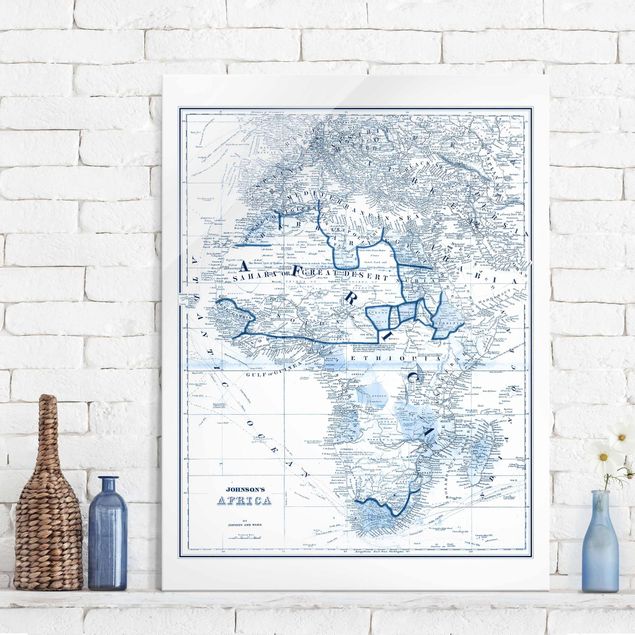 Kök dekoration Map In Blue Tones - Africa