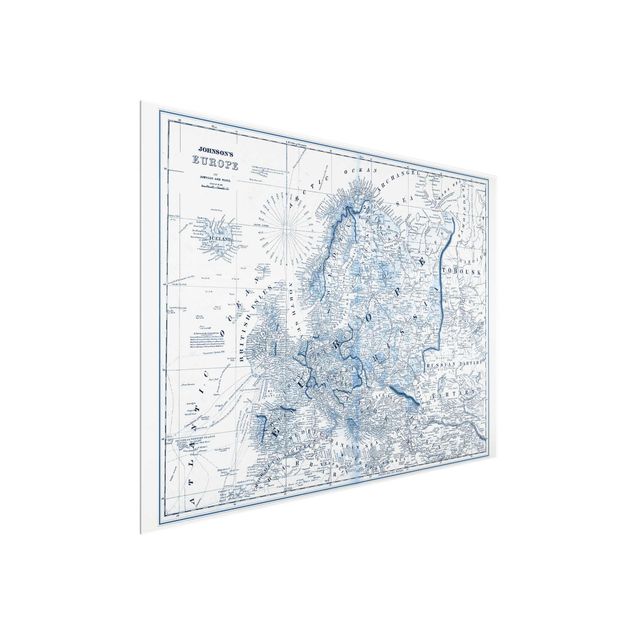 Tavlor retro Map In Blue Tones - Europe