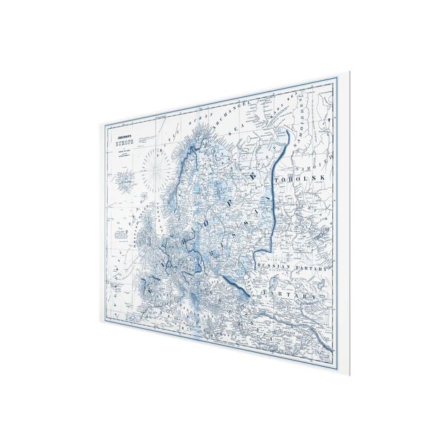 Tavlor Map In Blue Tones - Europe