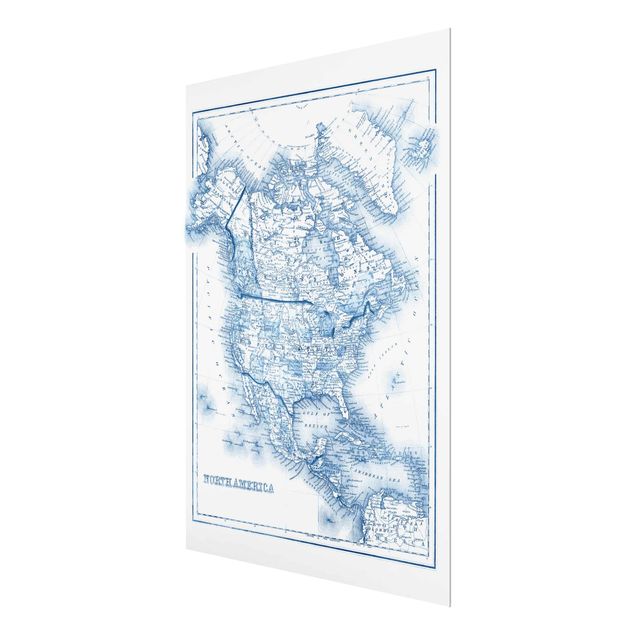 Tavlor Map In Blue Tones - North America