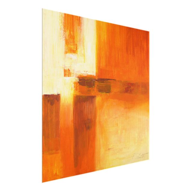 Tavlor abstrakt Petra Schüßler - Composition In Orange And Brown 01