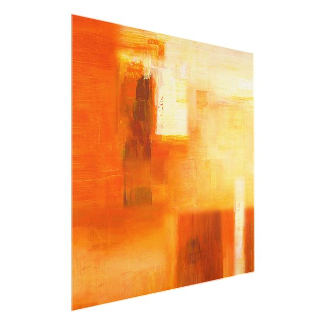 Tavlor abstrakt Petra Schüßler - Composition In Orange And Brown 02