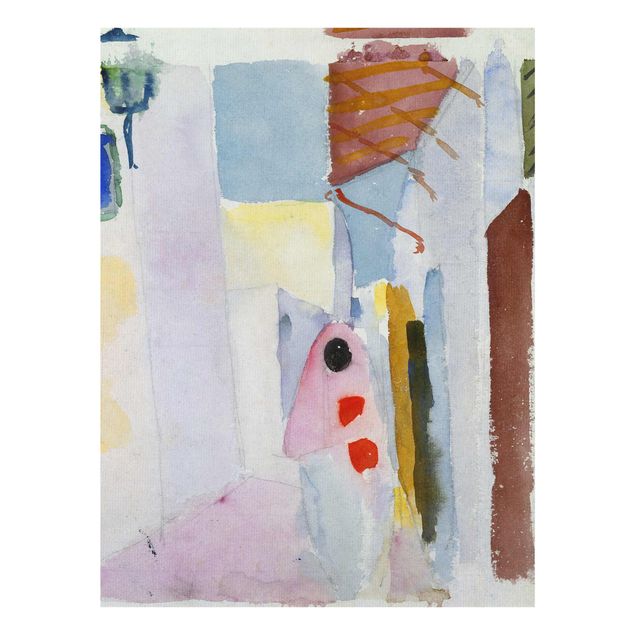Glastavlor abstrakt August Macke - Woman on the Street