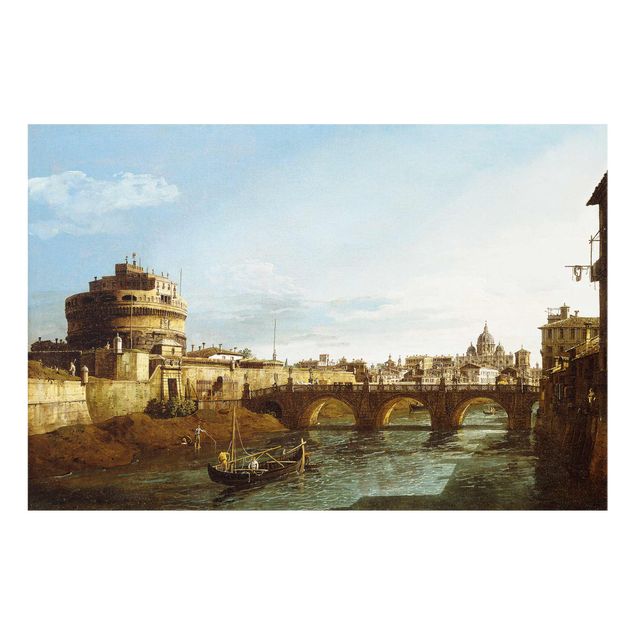 Konstutskrifter Bernardo Bellotto - View of Rome on the Banks of the Tiber