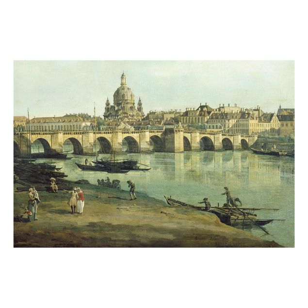 Konstutskrifter Bernardo Bellotto - View of Dresden from the Right Bank of the Elbe with Augustus Bridge