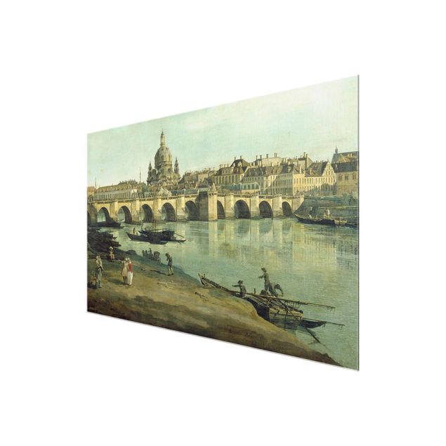 Konststilar Bernardo Bellotto - View of Dresden from the Right Bank of the Elbe with Augustus Bridge