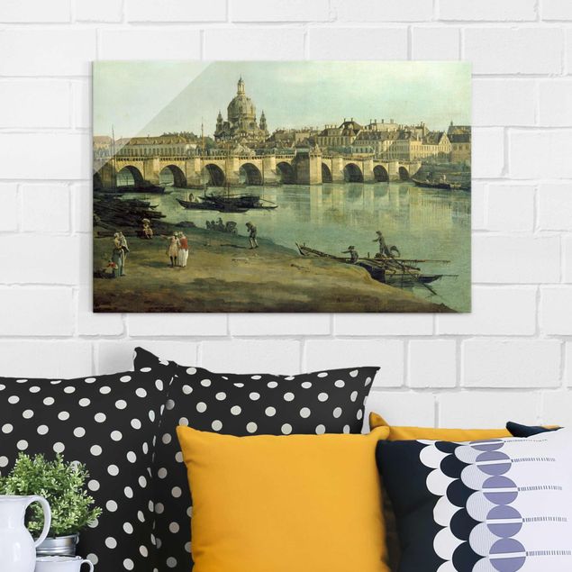 Konststilar Barock Bernardo Bellotto - View of Dresden from the Right Bank of the Elbe with Augustus Bridge