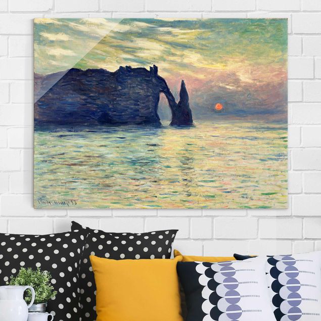 Kök dekoration Claude Monet - The Cliff, Étretat, Sunset