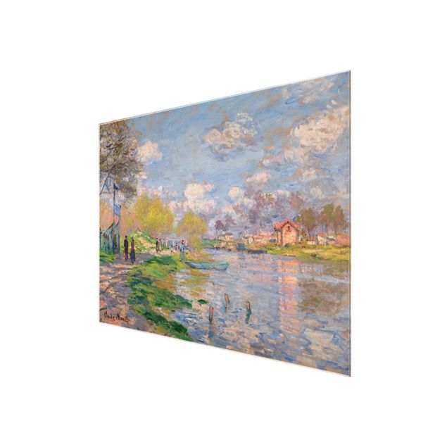 Glastavlor landskap Claude Monet - Spring On The Seine