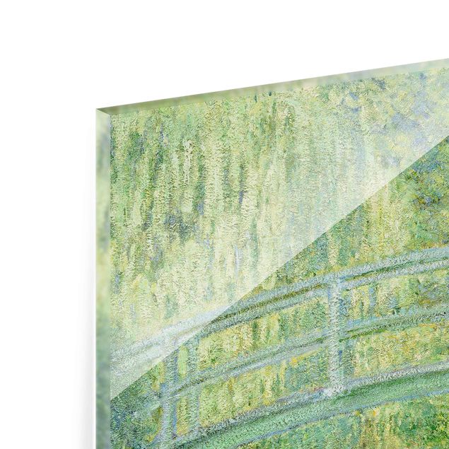 Glastavlor landskap Claude Monet - Japanese Bridge