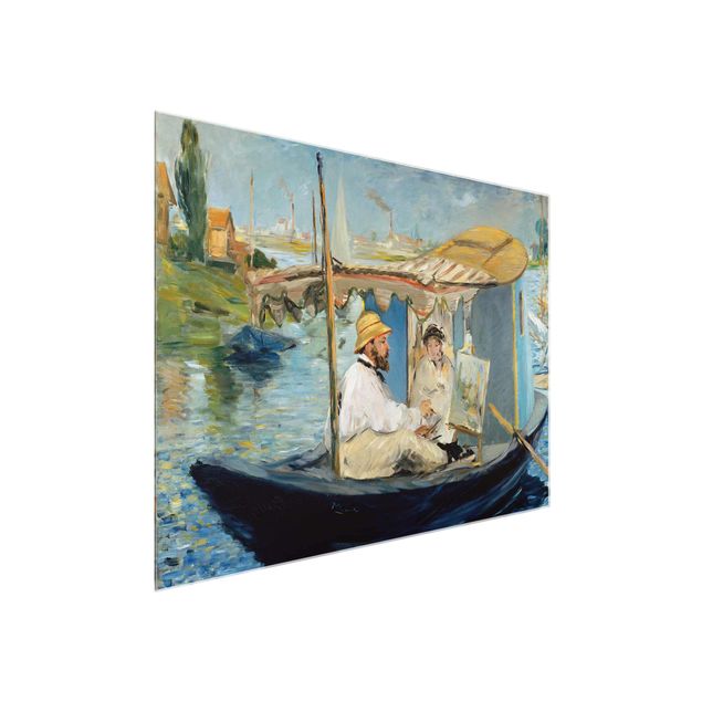 Konststilar Edouard Manet - Claude Monet Painting On His Studio Boat