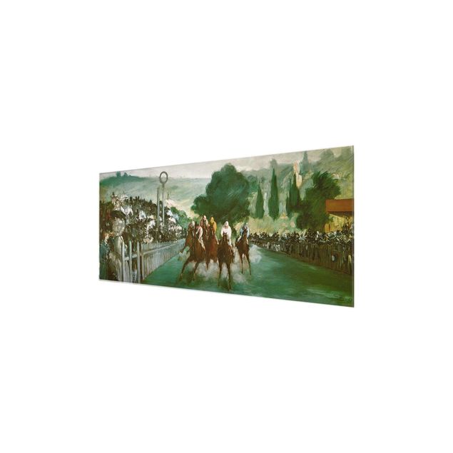 Glastavlor djur Edouard Manet - Races At Longchamp