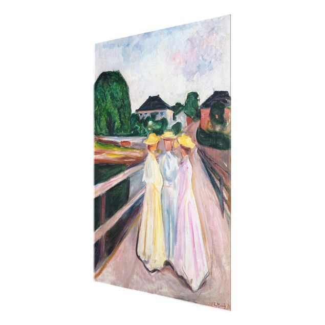 Tavlor konstutskrifter Edvard Munch - Three Girls on the Bridge