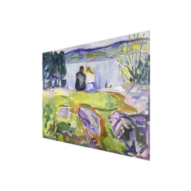 Tavlor konstutskrifter Edvard Munch - Spring (Love Couple On The Shore)