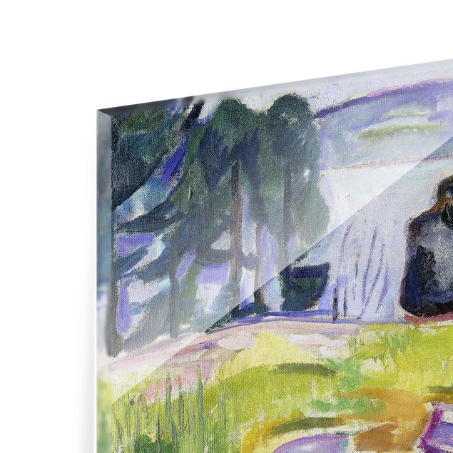 Tavlor porträtt Edvard Munch - Spring (Love Couple On The Shore)