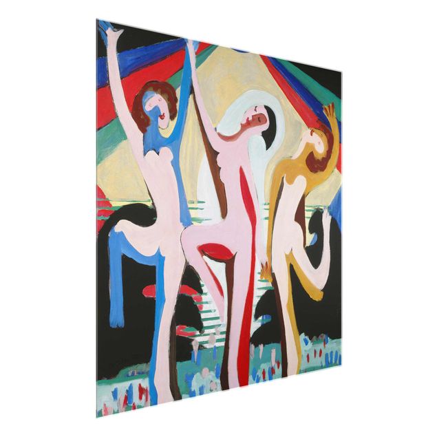 Glastavlor naken och erotik Ernst Ludwig Kirchner - colour Dance