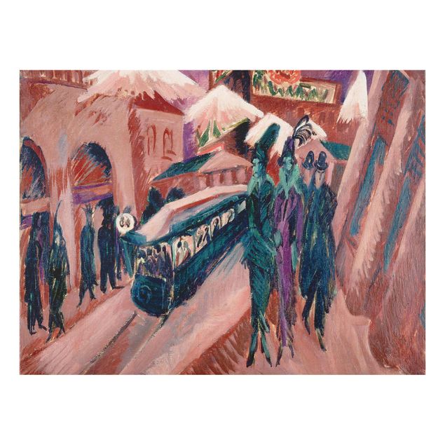 Tavlor konstutskrifter Ernst Ludwig Kirchner - Leipziger Street With Eectric Train