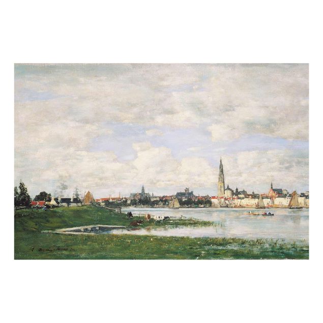 Tavlor arkitektur och skyline Eugène Boudin - View of Antwerp