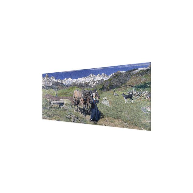 Tavlor landskap Giovanni Segantini - Spring In The Alps