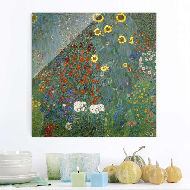 Tavlor solrosor Gustav Klimt - Garden Sunflowers