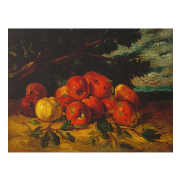 Tavlor stillliv Gustave Courbet - Red Apples At The Foot Of A Tree