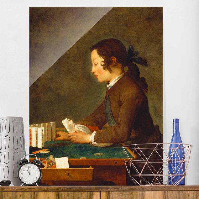 Kök dekoration Jean-Baptiste Siméon Chardin - Young Girl (young Boy?) builds a House of Cards