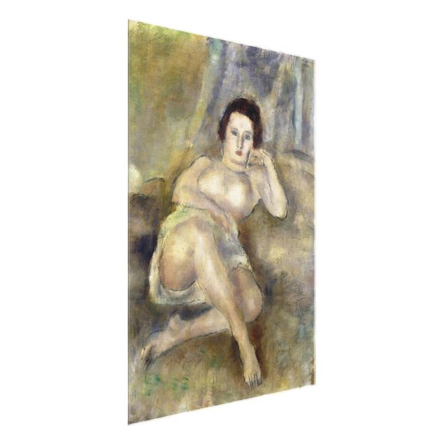 Glastavlor naken och erotik Jules Pascin - Lying young Woman