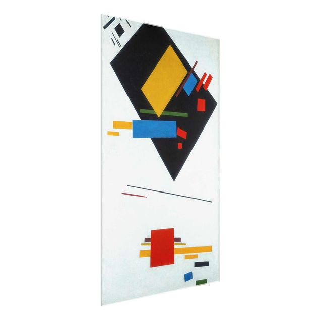 Glastavlor abstrakt Kasimir Malewitsch - Black Trapezoid and Red Square (Suprematische Malerei)
