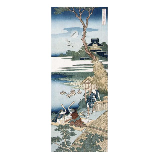 Tavlor familj Katsushika Hokusai - A Peasant Crossing A Bridge