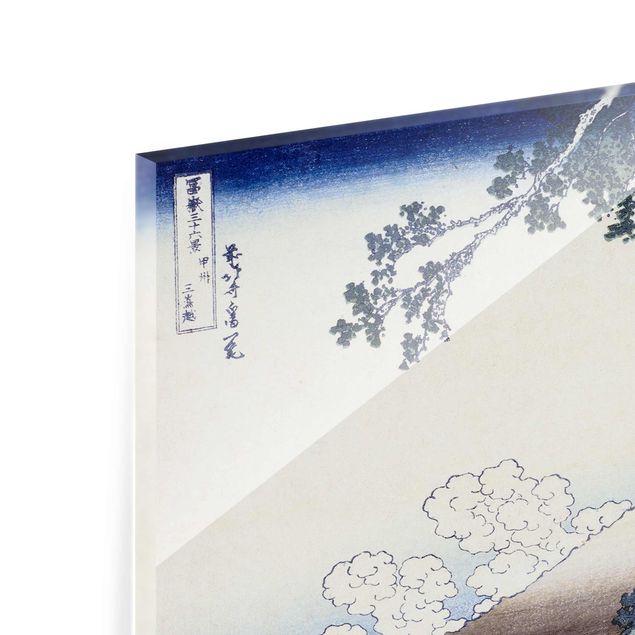 Glastavlor landskap Katsushika Hokusai - Mishima Pass In Kai Province