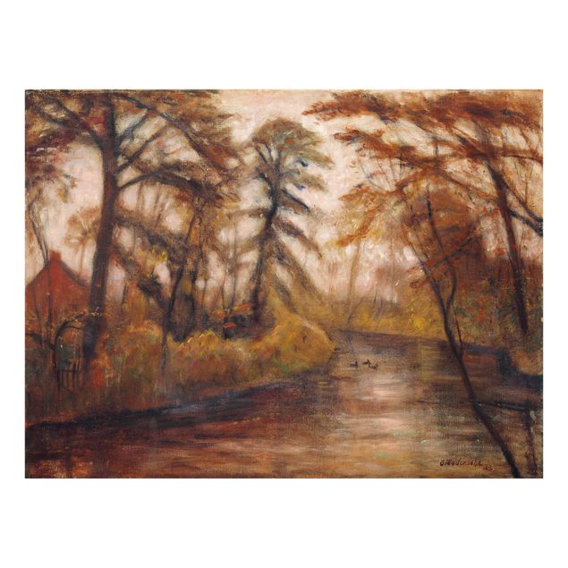 Tavlor landskap Otto Modersohn - Dusk (Autumn At The Wümme)
