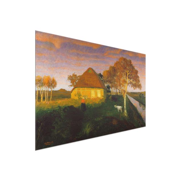 Konststilar Otto Modersohn - Moor Cottage in the Evening Sun
