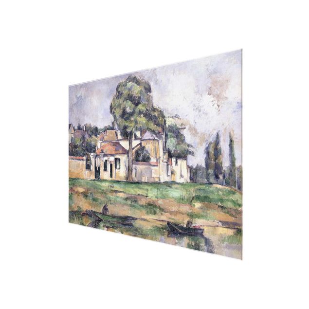 Glastavlor arkitektur och skyline Paul Cézanne - Banks Of The Marne