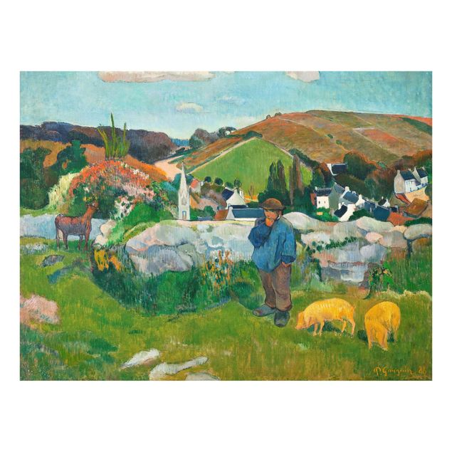 Tavlor landskap Paul Gauguin - The Swineherd