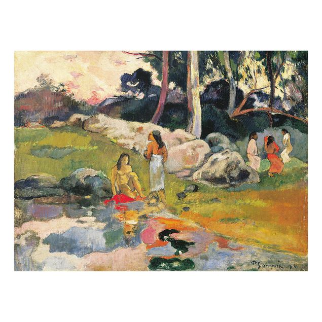 Tavlor landskap Paul Gauguin - Women At The Banks Of River