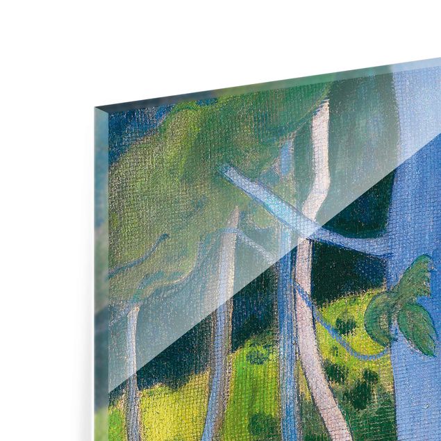 Glastavlor landskap Paul Gauguin - Landscape with blue Tree Trunks