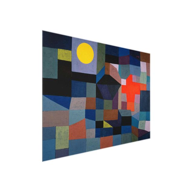 Glastavlor abstrakt Paul Klee - Fire At Full Moon