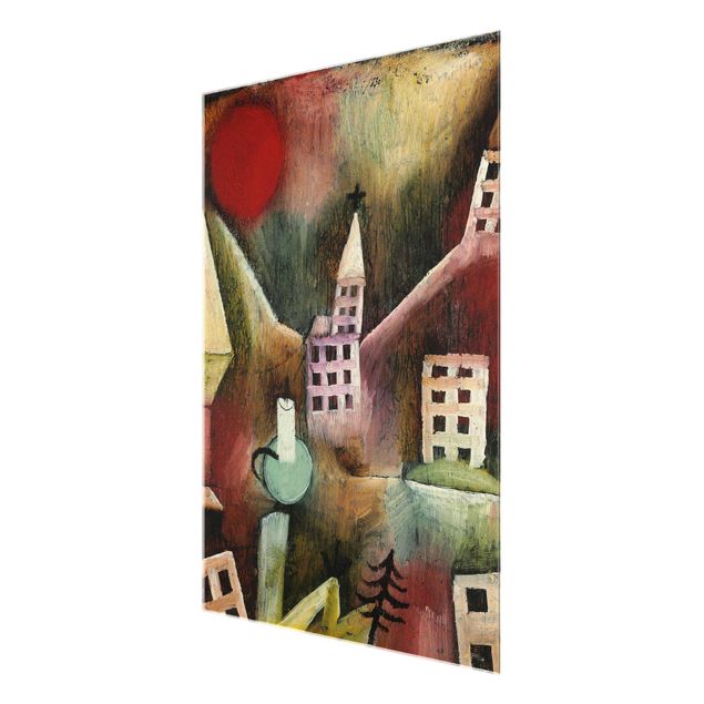 Glastavlor abstrakt Paul Klee - Destroyed Village