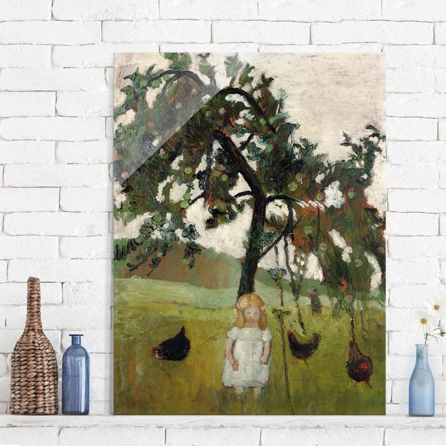 Konststilar Expressionism Paula Modersohn-Becker - Elsbeth with Chickens under Apple Tree