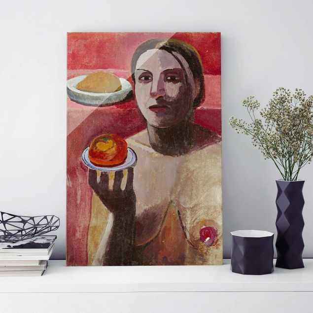 Konststilar Expressionism Paula Modersohn-Becker - Semi-nude Italian Woman with Plate