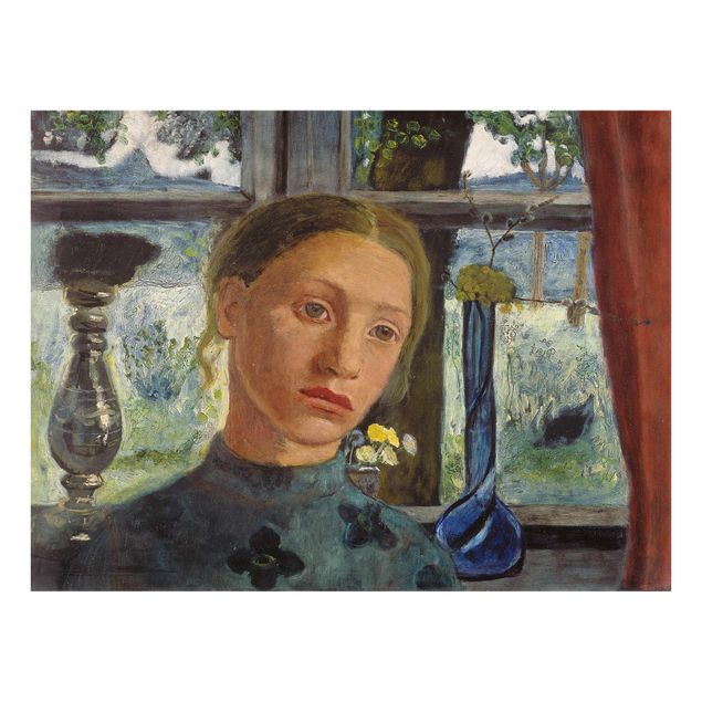 Tavlor konstutskrifter Paula Modersohn-Becker - Girl'S Head In Front Of A Window